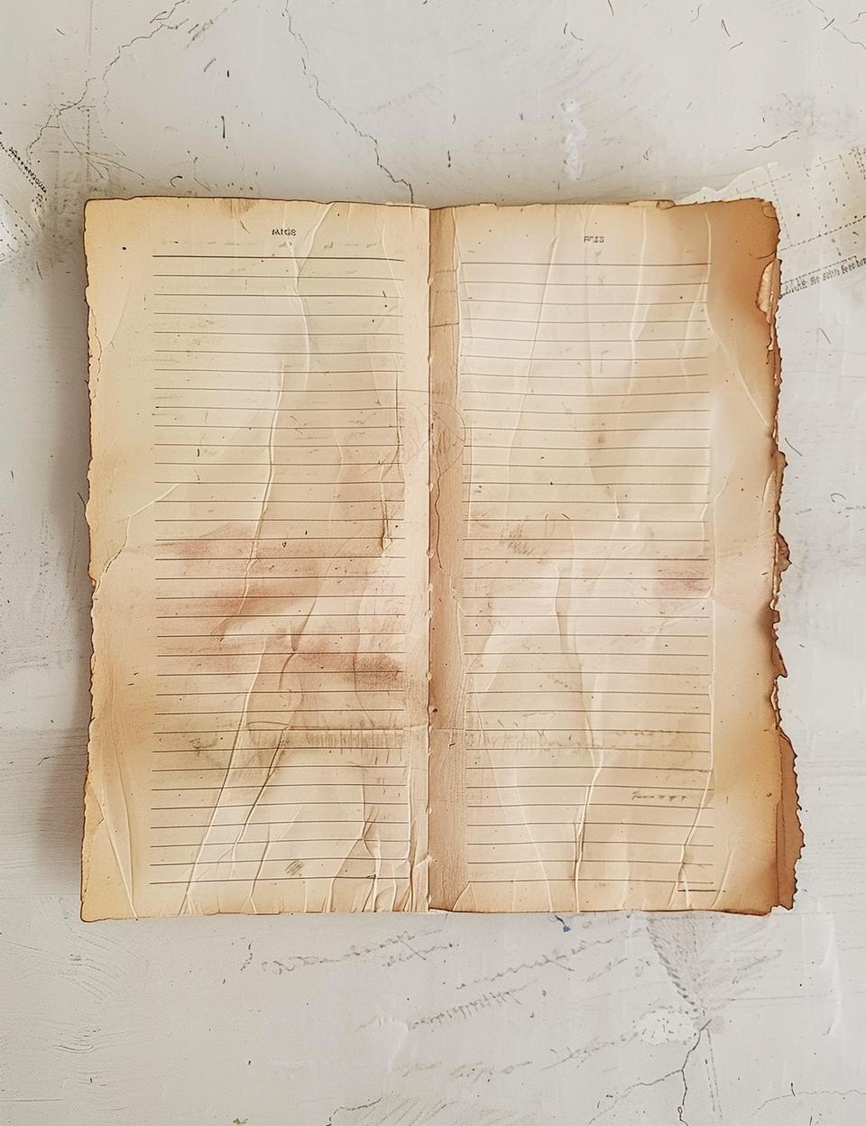 ورق عتيق مبطن، شريط لاصق متهالك، كتاب ممزق، 1855، رقمه 961898