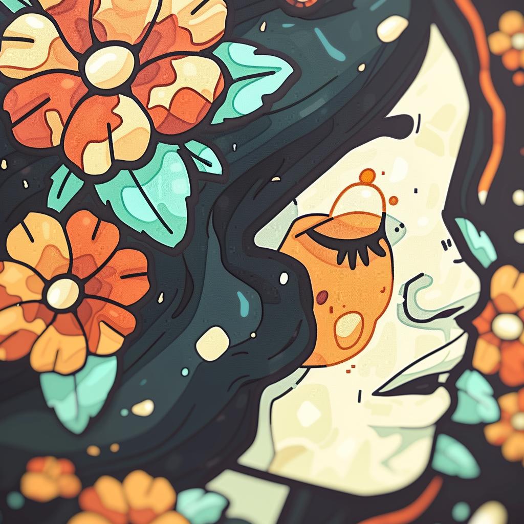 surreal  painting  woman  flowers  hair  colorful  art  vibrant  happy  joy 942010