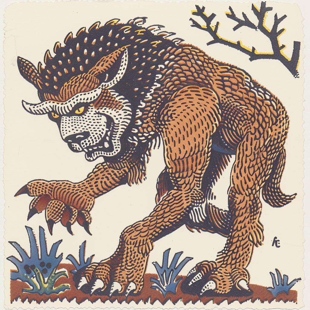 werewolf  sheep  hybrid  mythical  creature  fantasy  drawing  large  head  art 941128