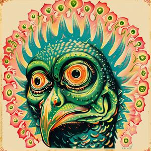 bird  colorful  large  head  eyes  chromolithography  illustration  art  design  vivid 1048428
