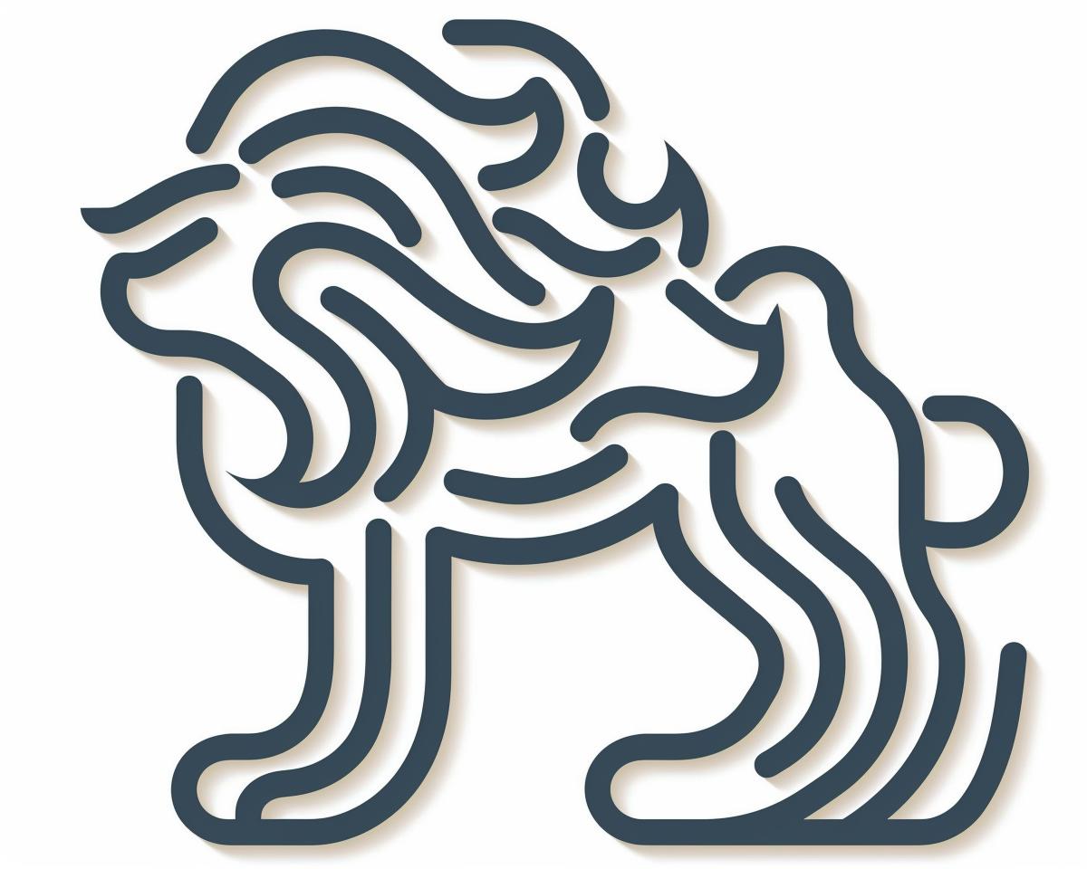 lion  line  drawing  full  body  graphic  art  animal  stylized  illustration 1027679