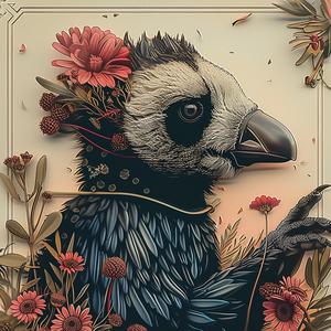 bird  flowers  head  design  illustration  color  nature  whimsical  animal  art 1048625