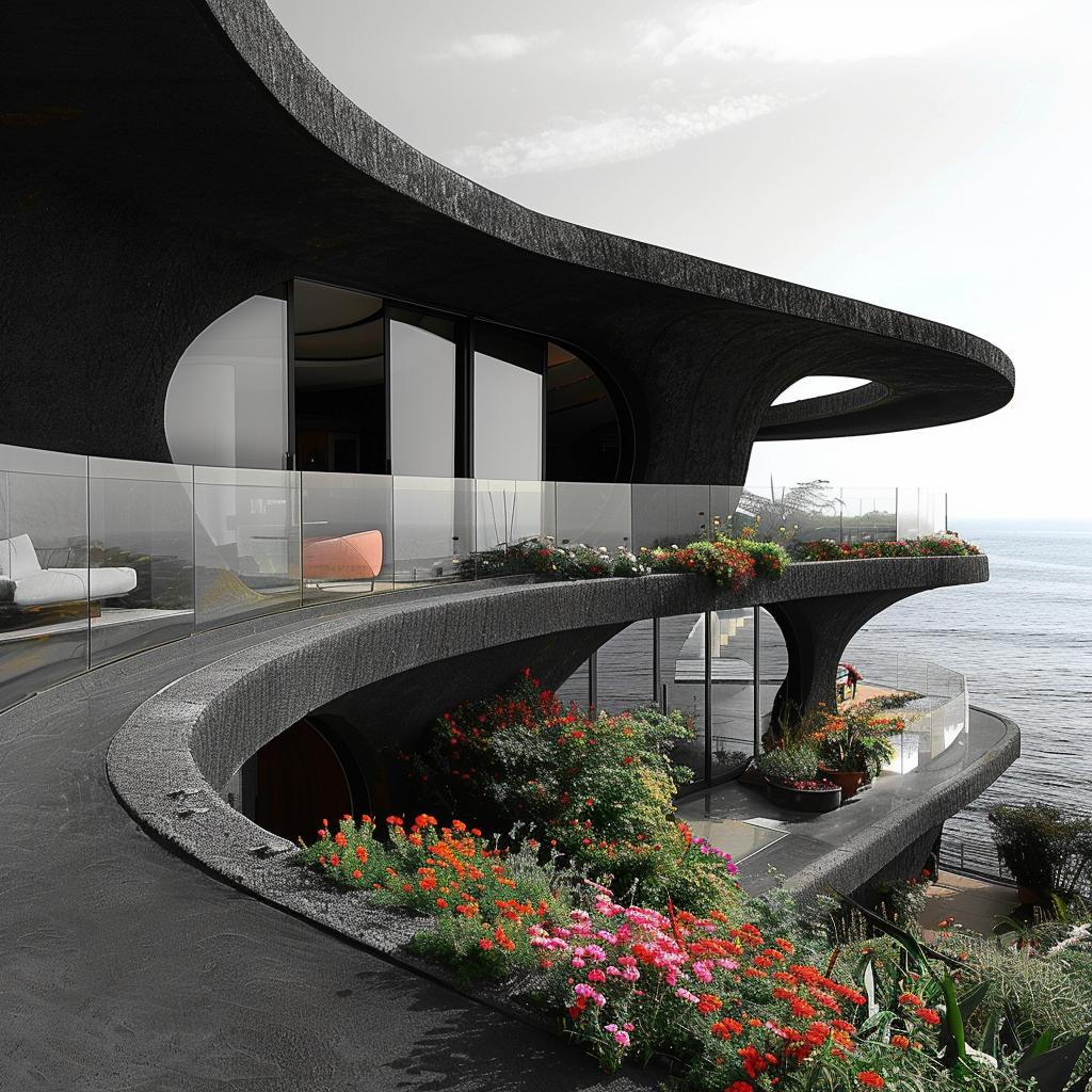 ZAHA  HADID  home  ocean  curved  wall  architecture  flowers  design  modern 1036302