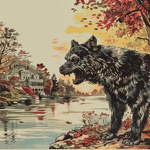 chromolithography  poster  wolf  artwork  animal  vivid  illustration  graphic  colorful  design 1056840