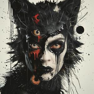 DADA art wolfman four-eyes dripping makeup airbrush Emek Troy Brooks white-ground 1036957