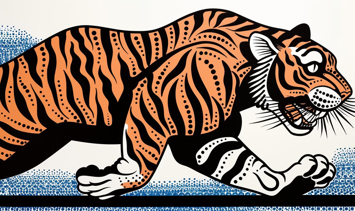 نمر يقفز، أزرق، حياة برية، طبيعة، حركة، خلفية، حرية، ديناميكية، قوية 1022003