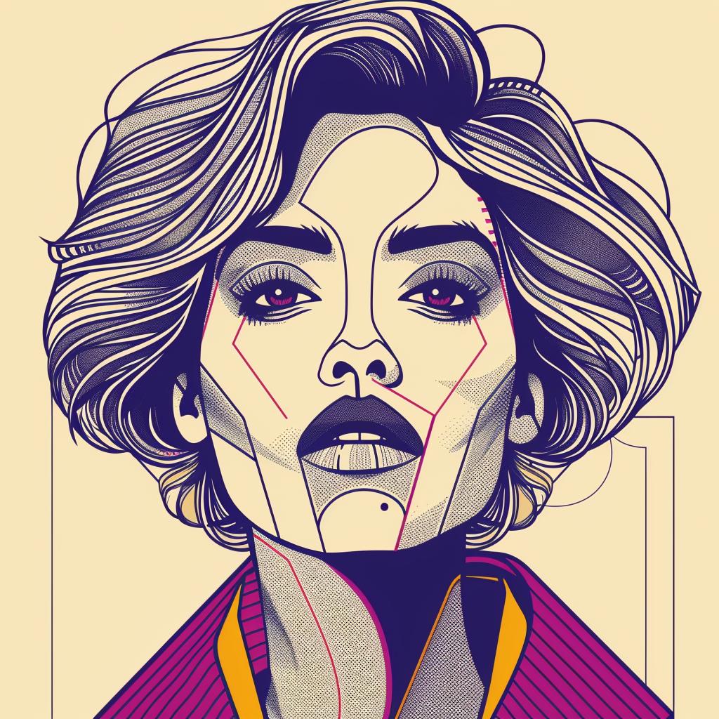 PopArt  blonde  woman  shortHair  white  background  lines  artistic  visual  design 937003