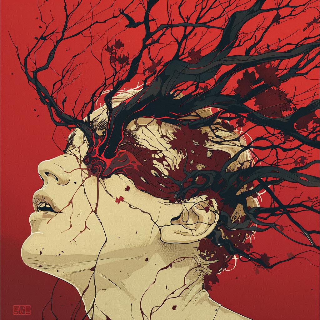 surreal  woman  blood  face  artwork  creative  illustration  dark  emotional  dramatic 1019508