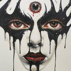 painting  DADA  woman  dripping  makeup  airbrush  artistic  modern  white  background 1073041