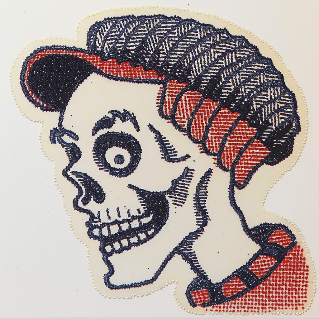 skull  sticker  hat  streetwear  patch  chenille  hip-hop  cool  design  minimal 961224