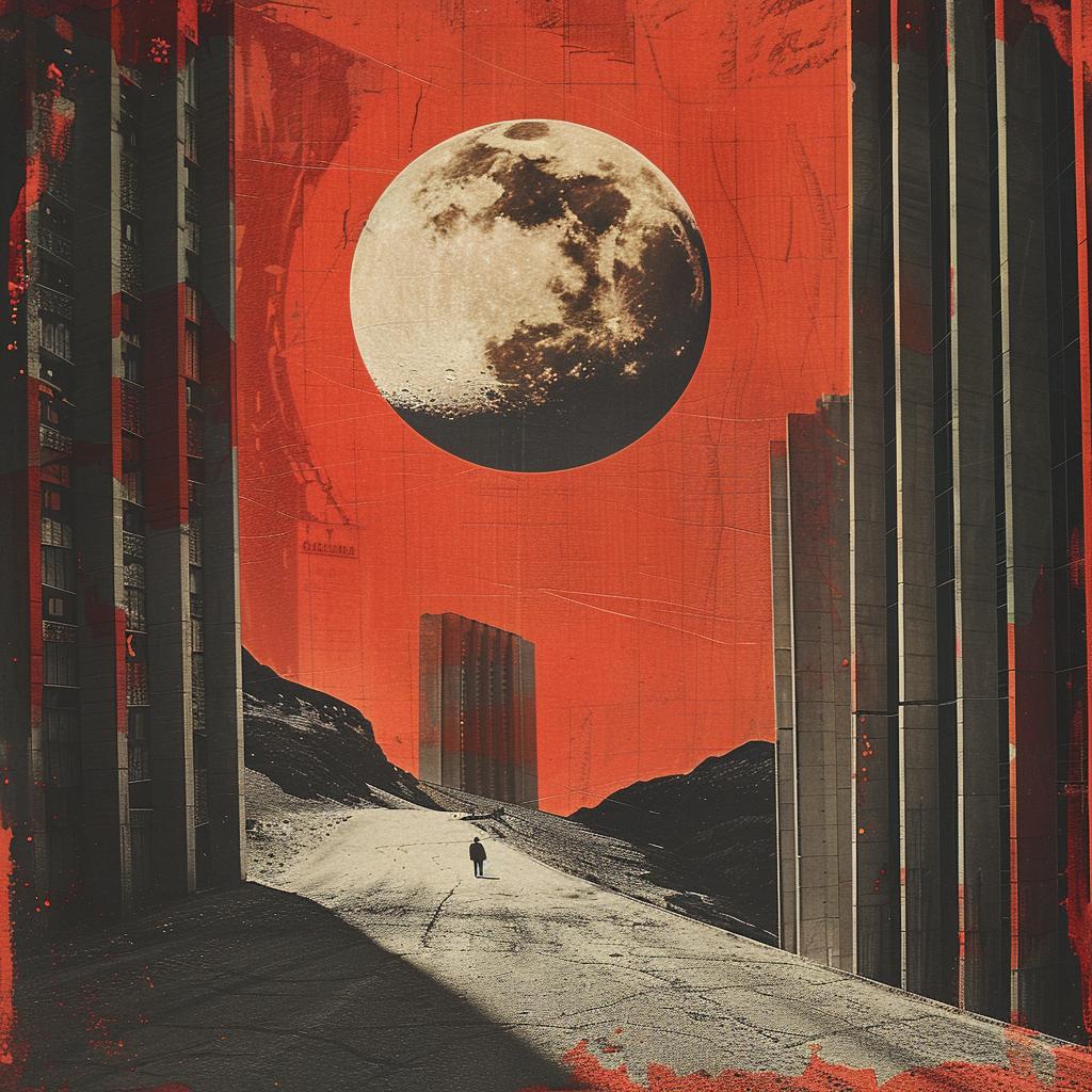 surreal  collage  moon  city  street  high  contrast  night  urban  dreamlike 970976