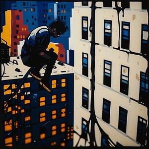 man  edge  building  daring  skyscraper  vantage  urban  painting  sky  height 1071277