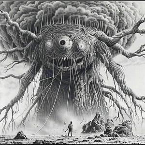 horror  drawing  tree  man  front  giant  1917  creepy  nature  dense 1037031