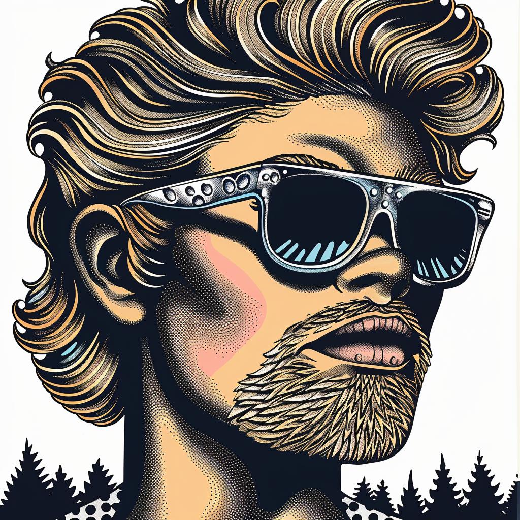 man  poster  sunglasses  beard  stylized  illustration  fashion  modern  portrait  bold 962473
