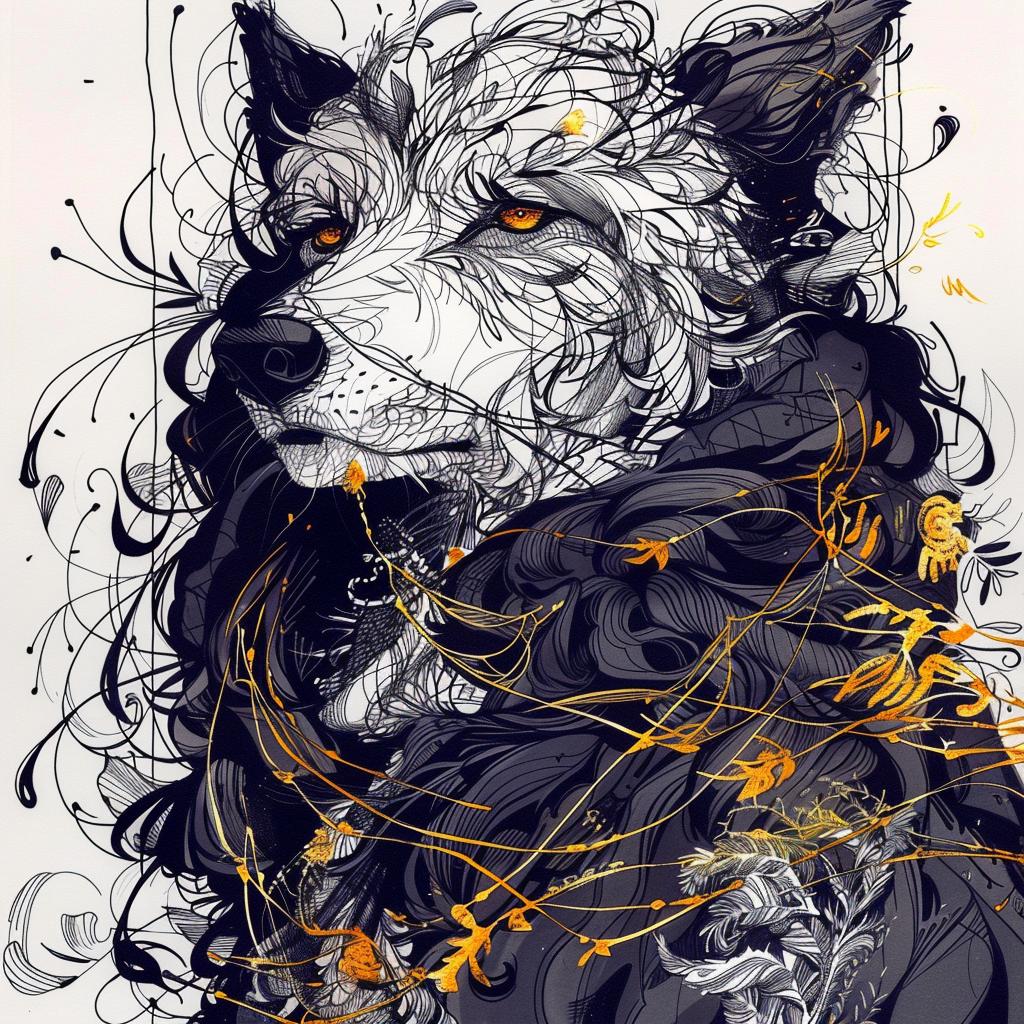 mythical  creature  hybrid  fantastical  pop  culture  flowers  vines  unique  wolf 952450