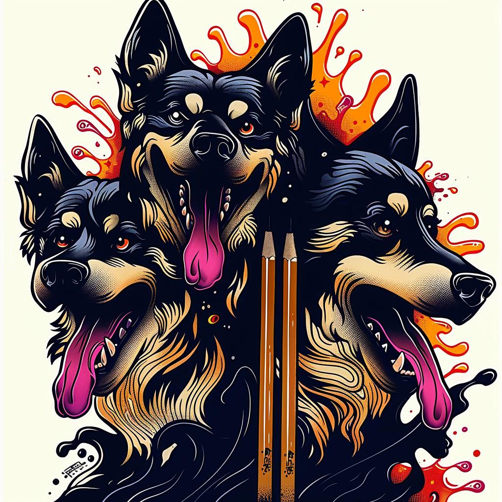 Japanese  lettering  dogs  water  art  graphic  style  illustration  nature  design 948586