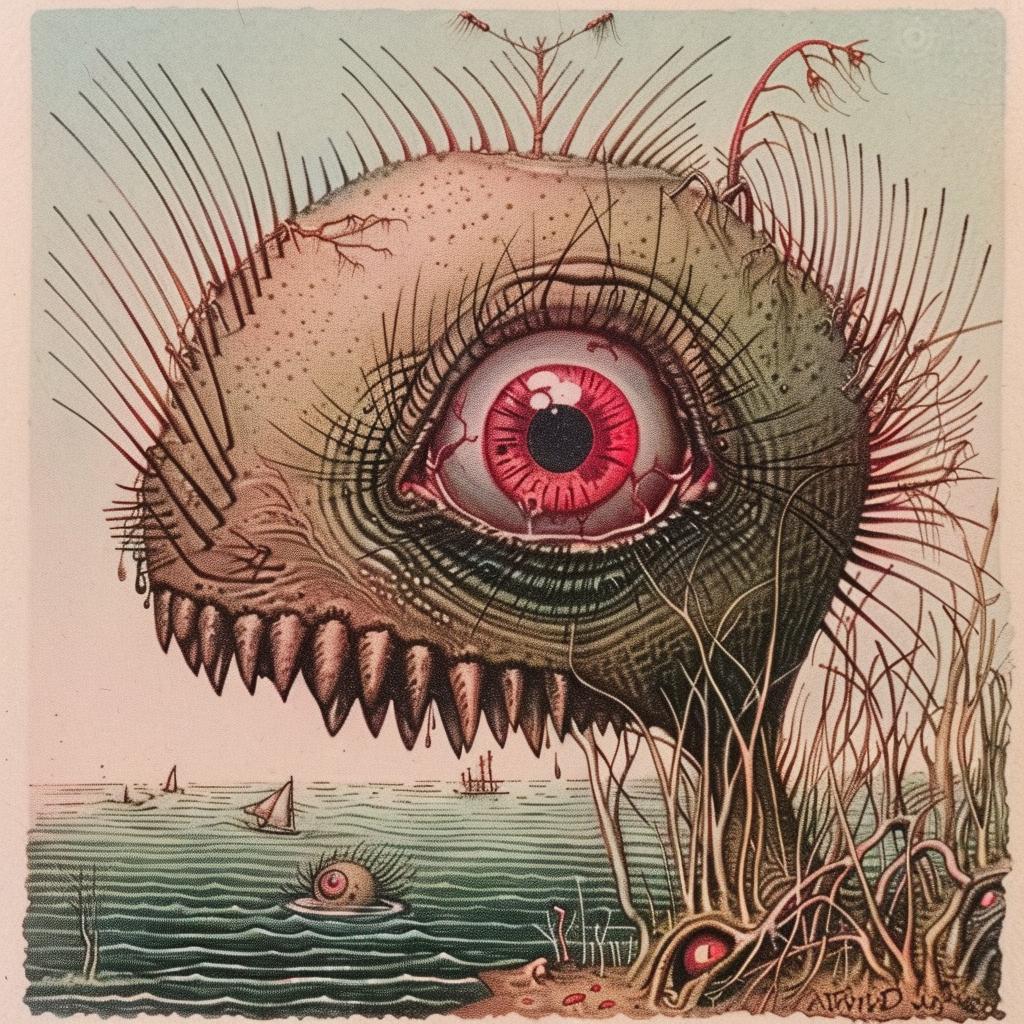 monster  red  eyes  drawing  horror  creepy  illustration  art  whimsical  stylized 948860