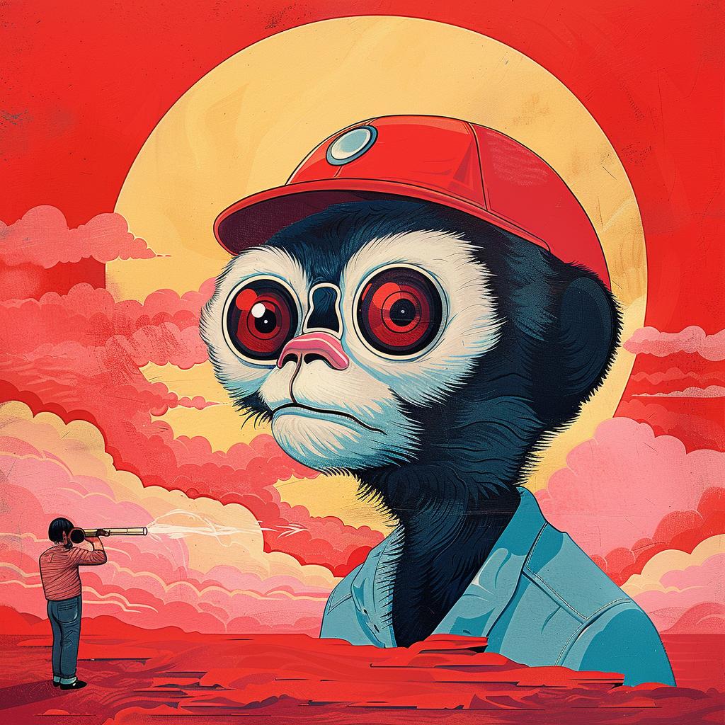 creative  surreal  album  cover  monkey  hat  sunglasses  colorful  playful  whimsical 966513