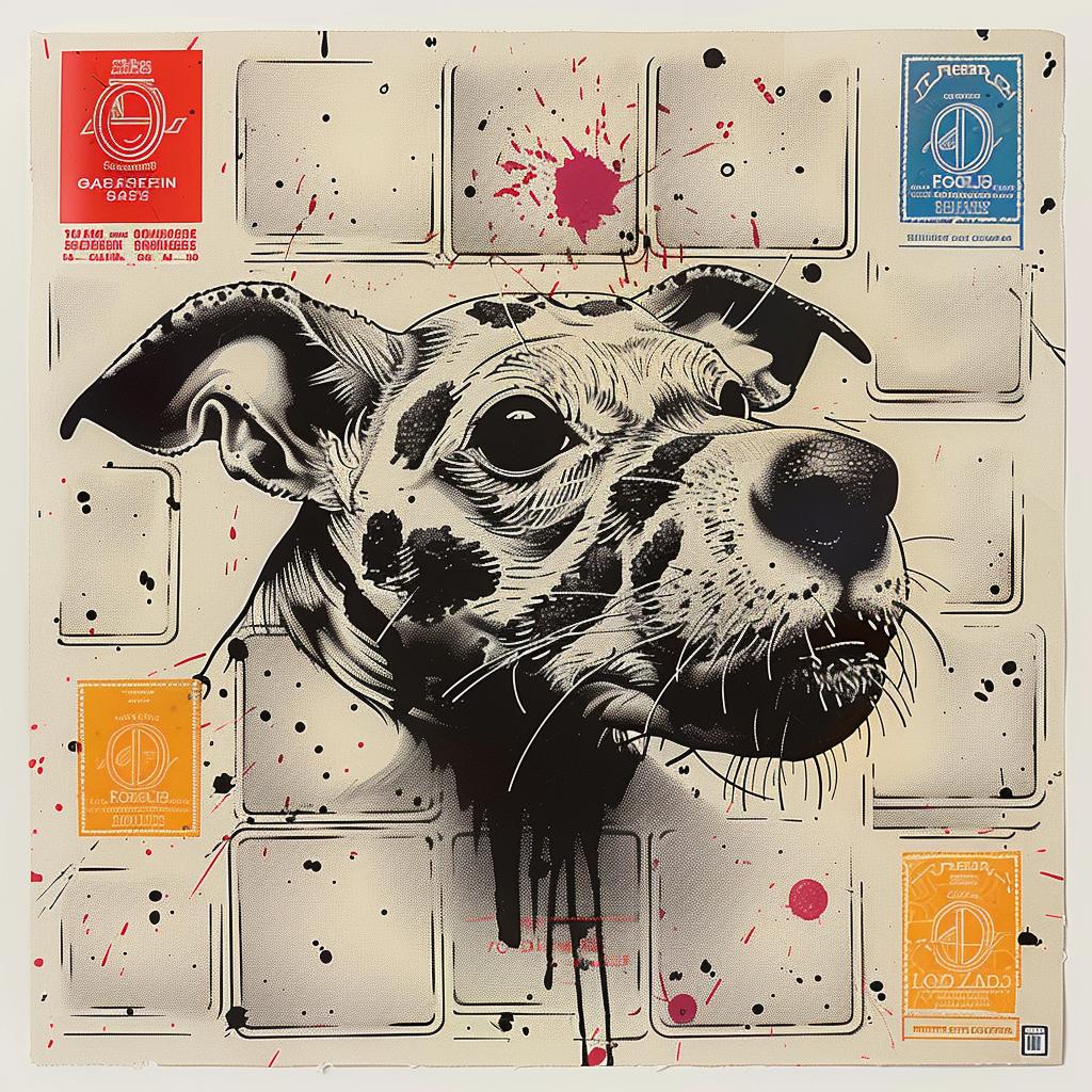 dog  painting  splatters  artwork  graphic  illustration  style  animal  color  playful 1015543