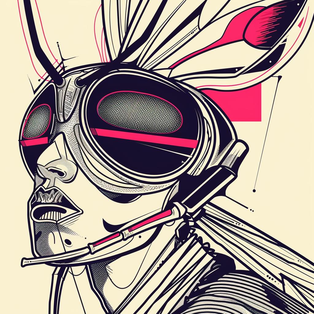 surreal  album  cover  grasshopper  Yoshitoshi  hyper-realistic  screenprinting  symbolist  digital  art 939545