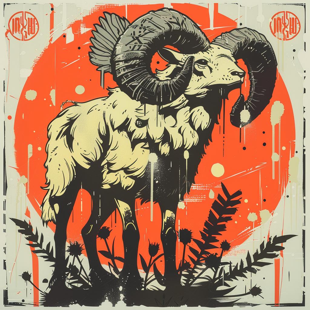 mythical  creature  hybrid  wolf  sheep  ram  poster  fantastical  unique  image 941183