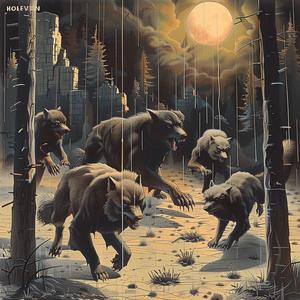 wolves  woods  painting  chromolithography  wildlife  nature  action  dramatic  forest  movement 1040833