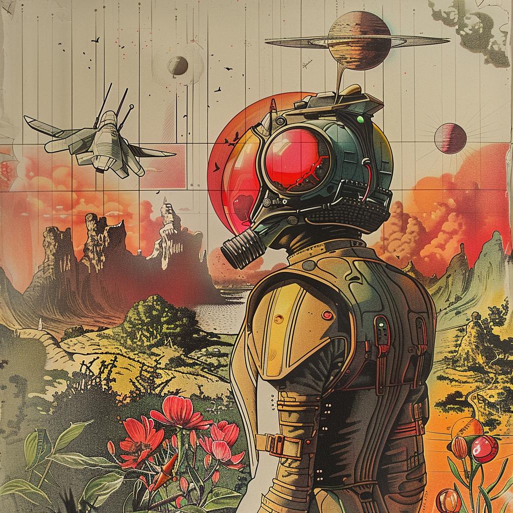man  space  suit  planet  chromolithography  science  fiction  exploration  painting  cosmos 1036157