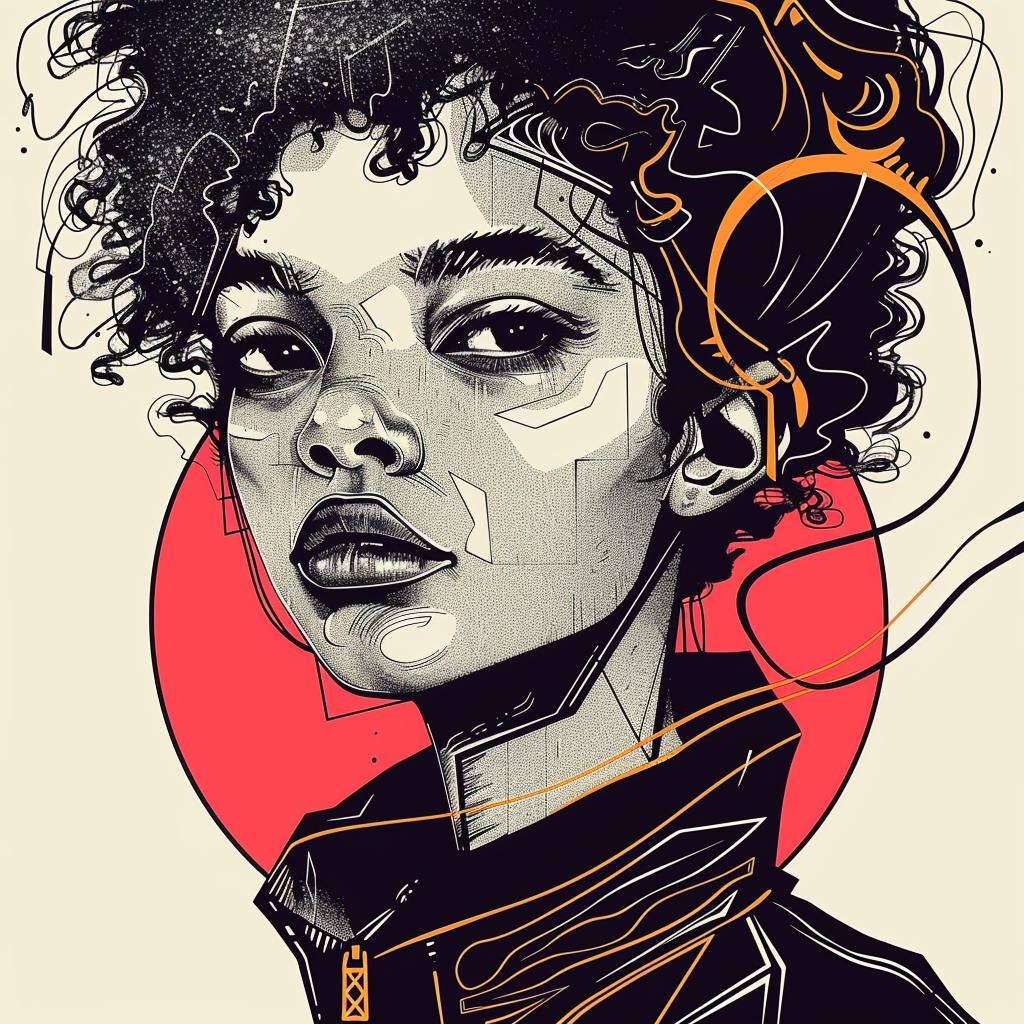 PopArt  teenager  curly  afro  drawing  white  portrait  youth  art  style 938015
