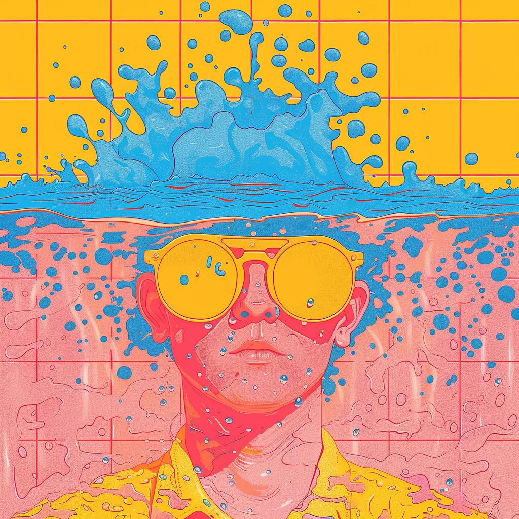 surreal  albumcover  man  splash  water  sunglasses  dynamic  creative  colorful  art 1017406