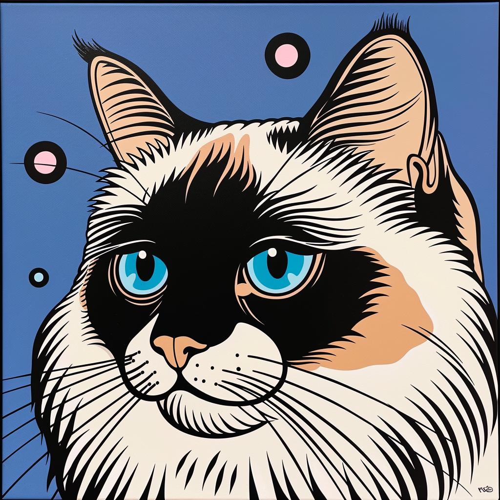 cat  Birman  blueeyes  painting  pet  whimsical  adorable  feline  softfur  animal 972255