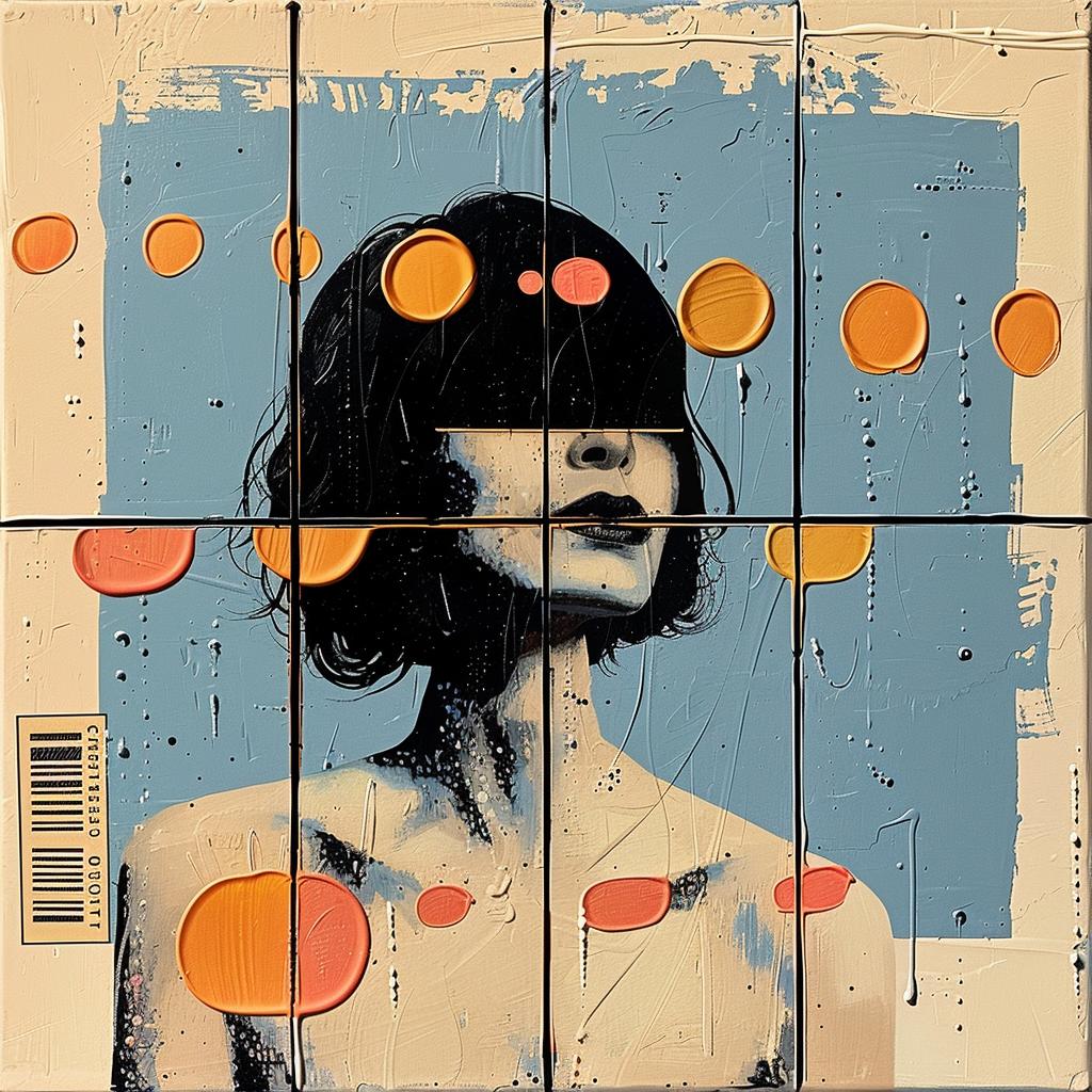 woman  dots  faces  colorful  abstract  palette  impasto  1980s  album  art 963527