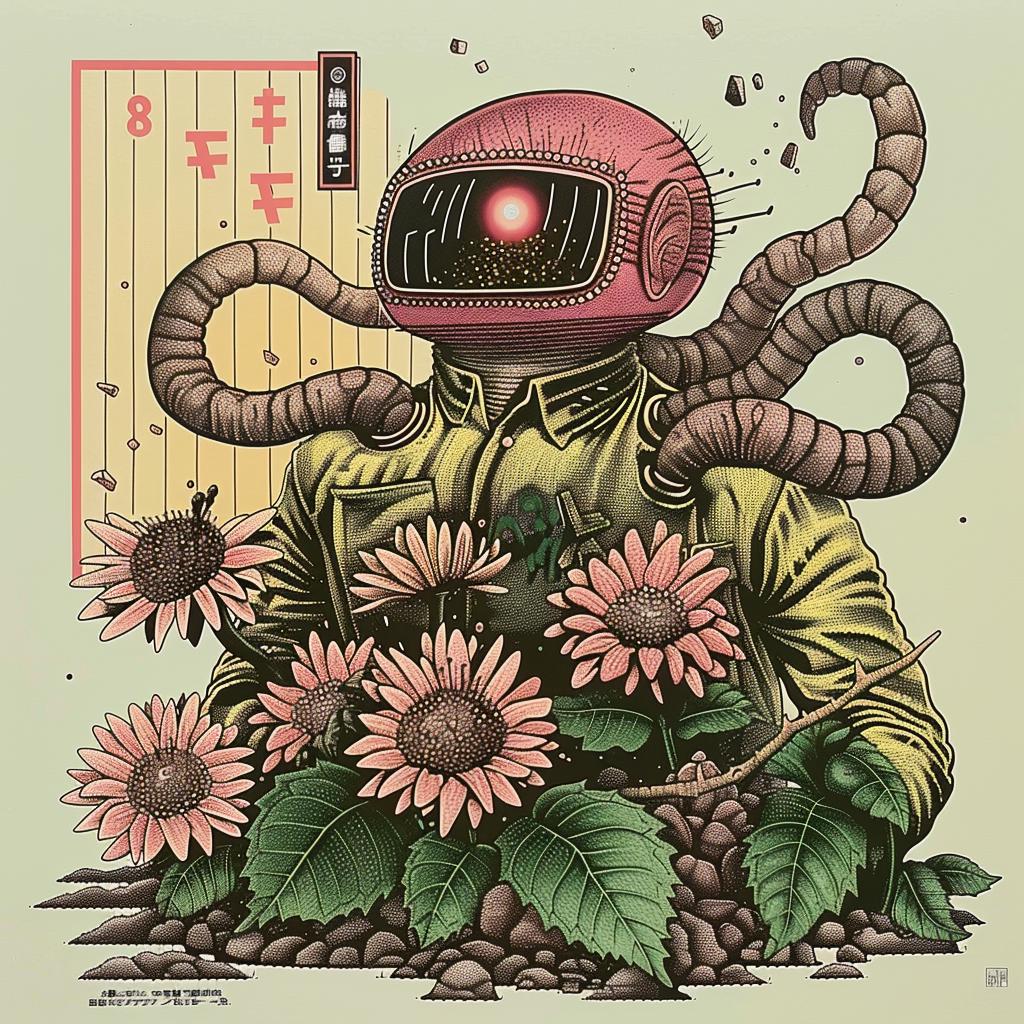 robot  suit  flower  poster  graphic  design  artistic  conceptual  illustration  modern 947661