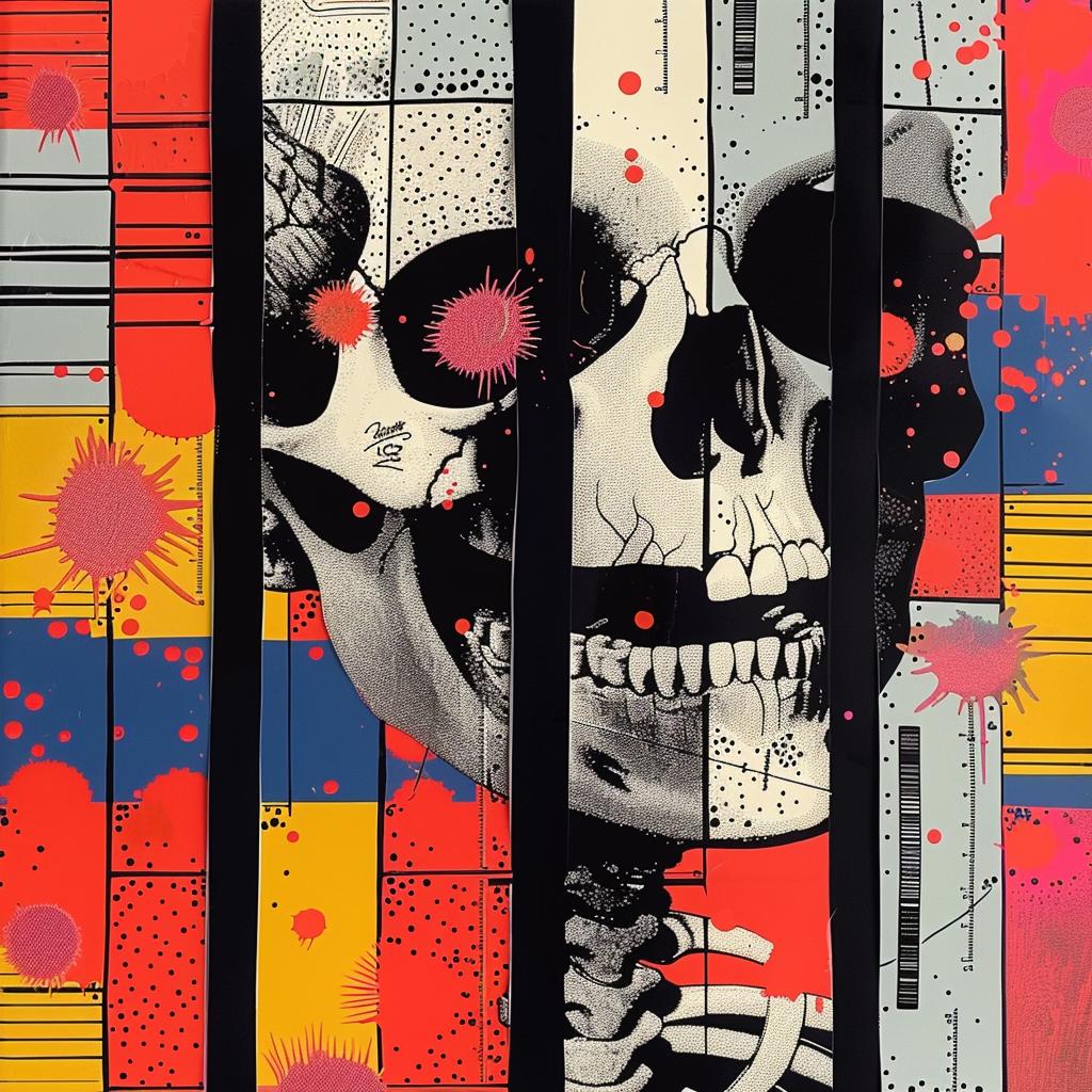 skull  barbed  wire  graphic  design  impressionism  dark  art  abstract  painting 968496