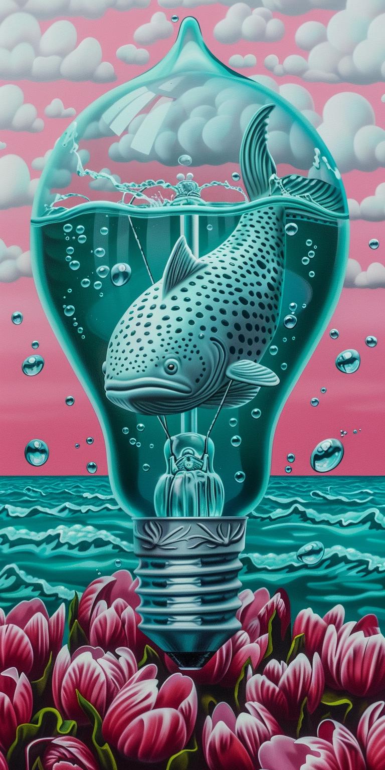 lightbulb  liquid  fish  bubbles  underwater  artistic  colorful  conceptual  surreal  playful 940588