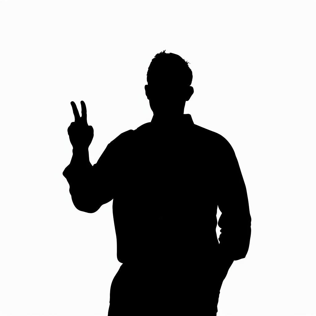 صورة ظلية لرجل، لغة إشارة السلام، توضيح، إيماءة سوداء، صورة شخصية، بسيطة، 954104