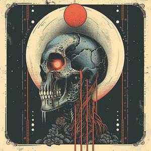 band  poster  synthwave  dark  skull  symbols  design  abstract  bold  colors 1038683
