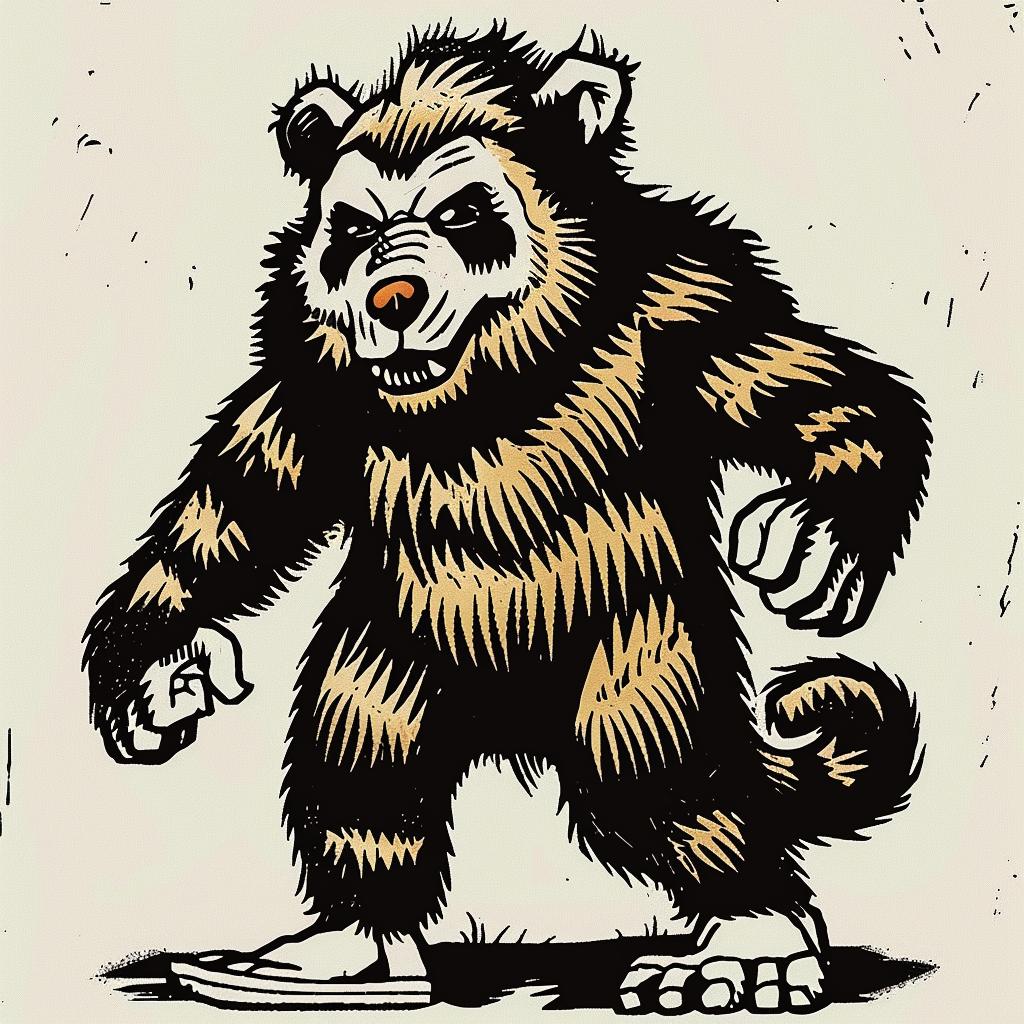 cartoon  bear  big  head  body  character  illustration  exaggerated  funny  cute 1032588