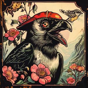 crow  flower  chromolithography  art  illustration  design  nature  black  white  colorful 1048362