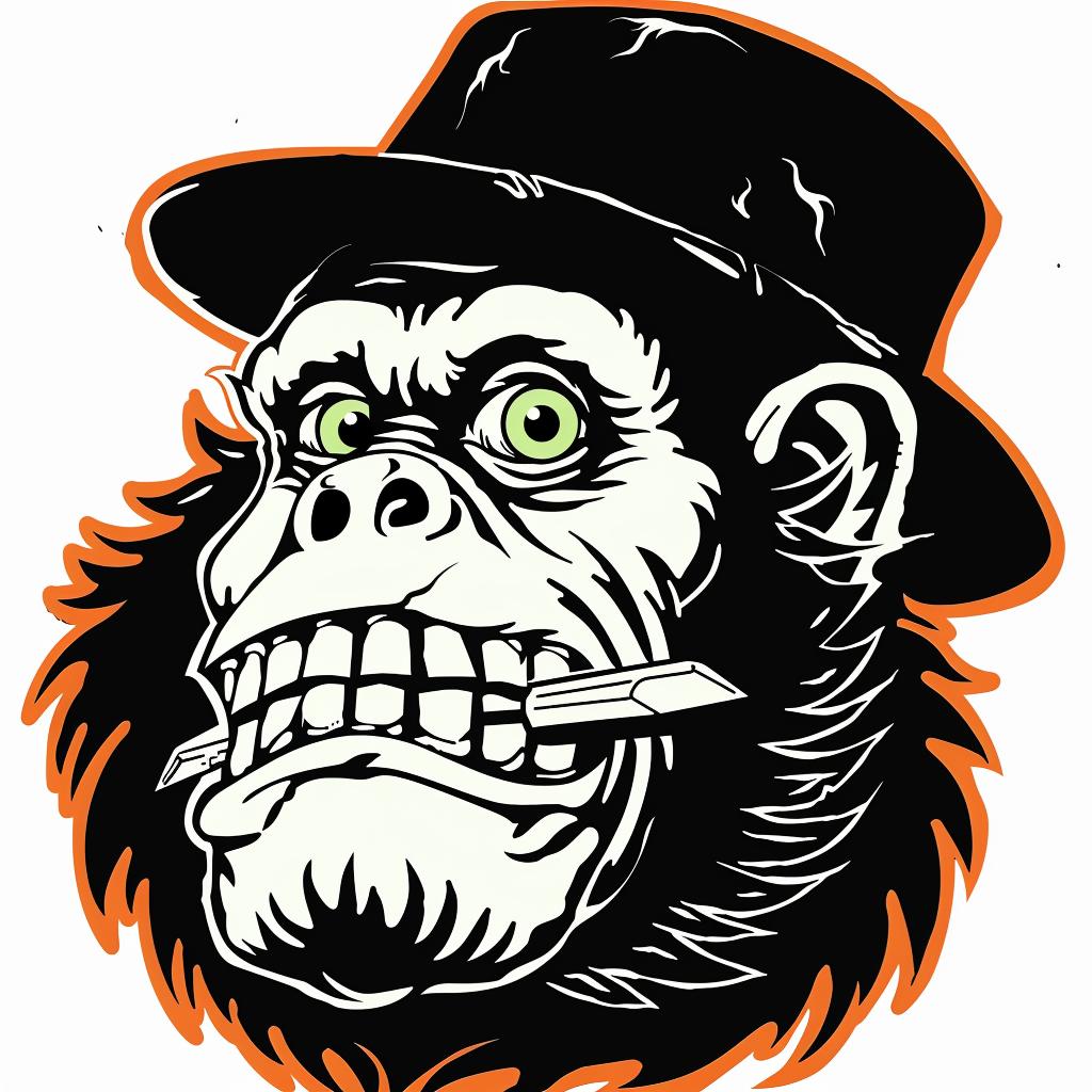 monkey  hat  knife  humor  playful  wildlife  expression  character  illustration  art 939919