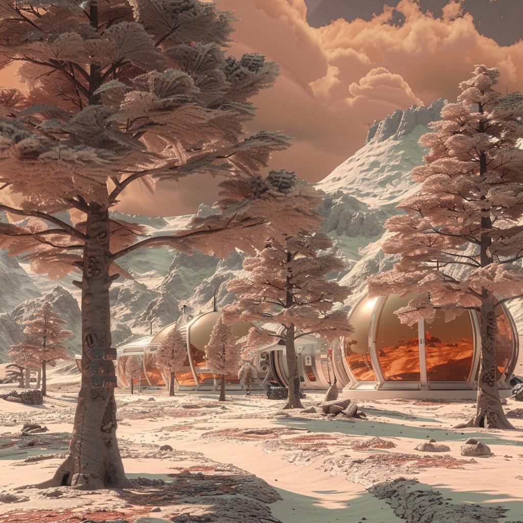 virtual  landscape  snowy  trees  buildings  dreamy  nature  infrared  scene  atmospheric 1016903