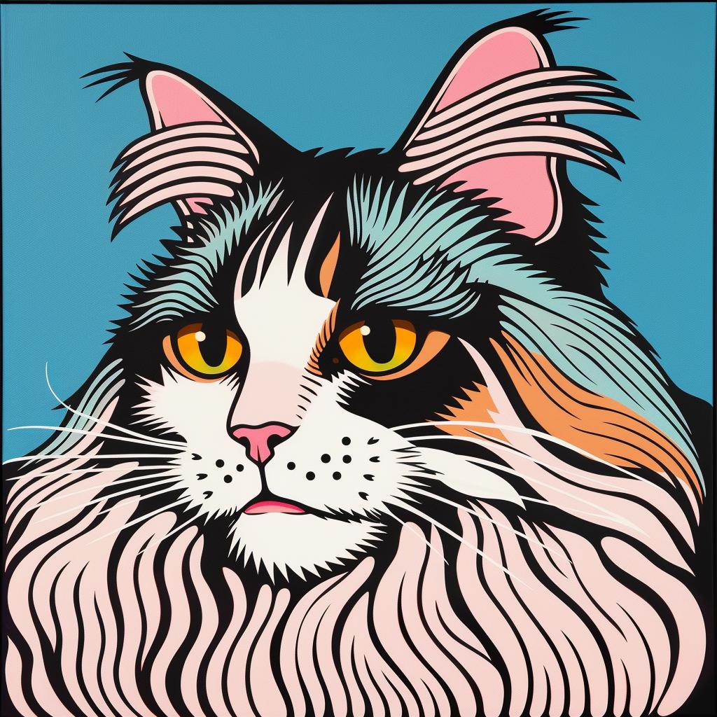 cat  norwegian  longhair  painting  feline  adorable  whimsical  orange  eyes  cute 972133
