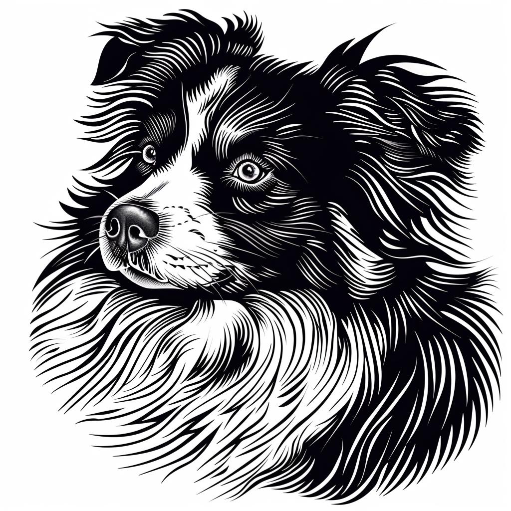 Border  collie  drawing  dog  head  black  white  sketch  animal  artistry 942779