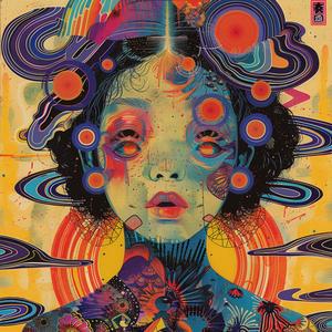 surreal  album  cover  symbolist  hyper-realistic  screenprinting  women  colorful  circles  painting 1078442