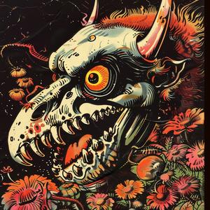 poster  skull  flowers  chromolithography  art  graphic  design  colorful  illustration  graphic 1048363