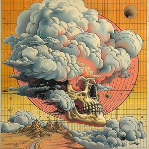 painting  skull  clouds  sky  art  symbolist  creative  Risograph  dark  illustration 1036980