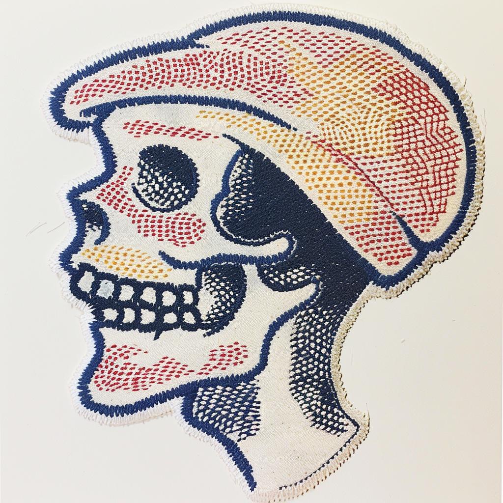 skull  hat  embroidered  white  patch  chenille  streetwear  hip-hop  kawaii  minimal 961152