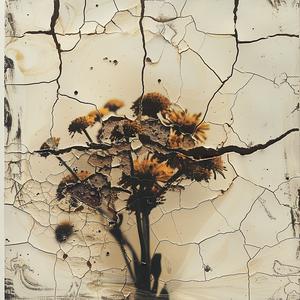 flower  chemigram  abstract  textured  yellow  wall  cracked  peeling  art  modern 1061533