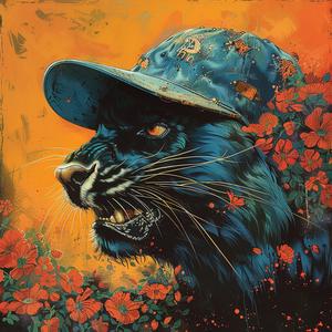 chromolithography  painting  panther  hat  flowers  colorful  art  wildlife  stylized  detailed 1050928