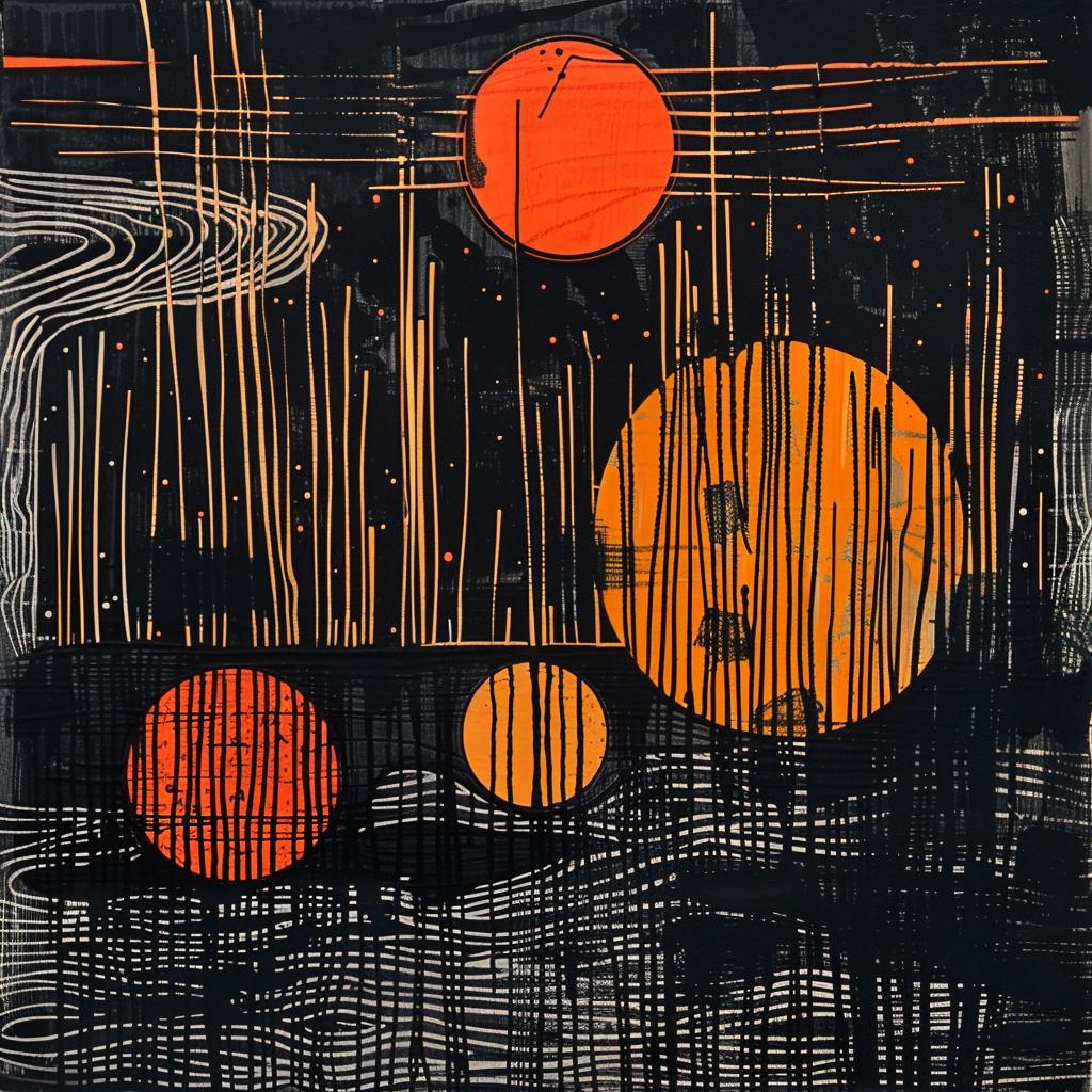abstract  dots  orange  black  circles  swamp  moonlight  fireflies  imperfect  nature 936578