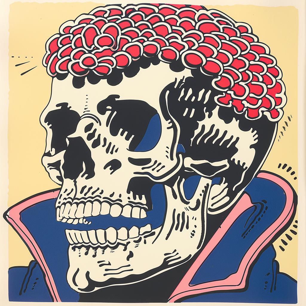 surreal  skull  hair  poster  creative  minimal  art  Nychos  colorful  bold 961636